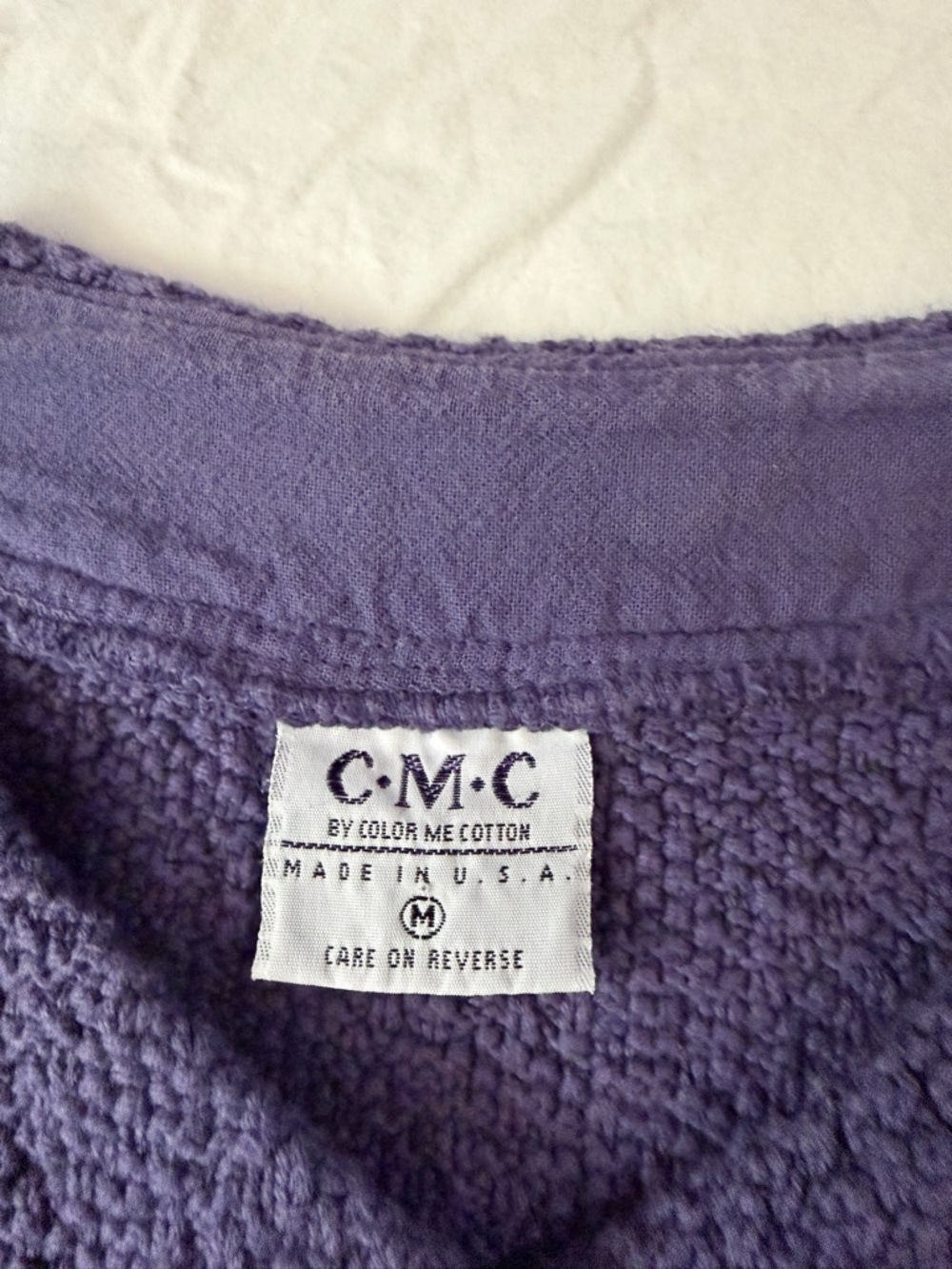 CMC COLOR ME COTTON Chunky Knit Cardigan Sweater Purple Y2K M - Picture 4 of 8